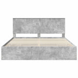 Bed Frame with Drawer Concrete Grey 180 x 200 cm Engineer Wood 3411092