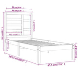 Bed Frame without Mattress Solid Wood 90x200 cm 3105780