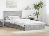 Storage Bed Concrete Grey 90 x 200 cm Engineered Wood 3408490