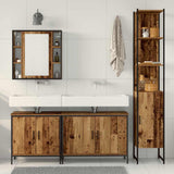 Bathroom Furniture Set with Shelf 4 pcs Brown Engineered wood 3332591