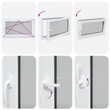 Tilt & Turn Basement Window RISOR 100 x 70 cm PVC and Glass 42047253