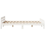 Bed Frame without Mattress White 135x190 cm Double Solid Wood Pine 855488
