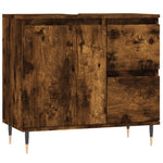 ZNTS 3 Piece Bathroom Furniture Set Smoked Oak Engineered Wood 3190218