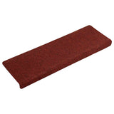 Stair Mats Self-adhesive 15 pcs 65x21x4 cm Bordeaux Red Rectangular Edge 134565