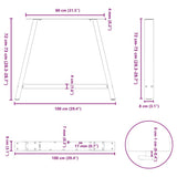 Dining Table Legs A-Shaped 2 pcs Anthracite 100x cm Steel 4012866