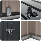 Garden Storage Box Black 151.5 x 82 x 110.5 cm Steel 42011283