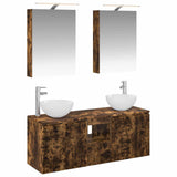 Bathroom Cabinet Set 5 pcs Smoked Oak Engineered Wood 3406355