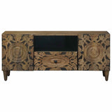 TV Cabinet with Door Brown 105 x 33.5 x 46 cm Solid Mango Wood 4018346