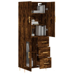 Highboard Smoked Oak 69.5x34x180 cm Engineered Wood 3195952