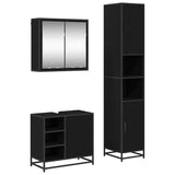 Bathroom Furniture Set 3 pcs Black Oak Engineered Wood 3402362