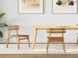 Dining Chair 2 pcs Natural Solid Rubber Wood 42020513