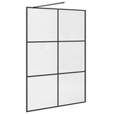 Walk-in Shower Wall with Clear ESG Glass 140x195 cm Black 151027