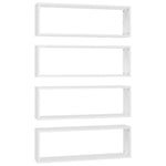 Wall Cube Shelf 4 pcs White 80x15x26.5 cm Engineered Wood 807107
