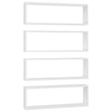 Wall Cube Shelf 4 pcs White 80x15x26.5 cm Engineered Wood 807107