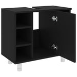 ZNTS Bathroom Cabinet Black 60x32x53.5 cm Engineered Wood 802634