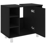 ZNTS Bathroom Cabinet Black 60x32x53.5 cm Engineered Wood 802634