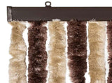 Fly Curtain Beige and Light Brown 100x230 cm Chenille 377368
