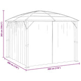 Gazebo with Curtains 300x300x265 cm Anthracite 48600