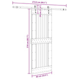 Sliding Door NARVIK Natural and Black 85 x 210 cm 3445343