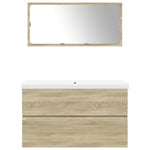 ZNTS 3 Piece Bathroom Furniture Set Sonoma Oak Engineered Wood 3325037