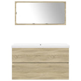 ZNTS 3 Piece Bathroom Furniture Set Sonoma Oak Engineered Wood 3325037