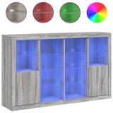 Sideboards with LED Lights 3 pcs Grey Sonoma Engineered Wood 3209140