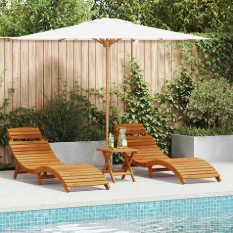 Sun lounger 3 pcs Brown 40 x 40 x 40cm Solid Acacia wood 4107094