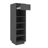 Shoe Cabinet Grey 30x34x105 cm Solid Wood Pine 813557