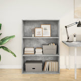 Bookcase Concrete Grey 80x30x114 cm Engineered Wood 857934