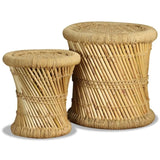 Stools 2 pcs Bamboo and Jute 244221