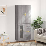 Highboard Grey Sonoma 69,5x34x180 cm Engineered Wood 3195945