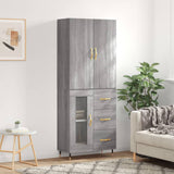 Highboard Grey Sonoma 69.5x34x180 cm Engineered Wood 3195945