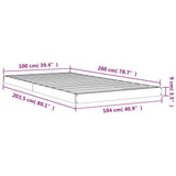 Bed Frame without Mattress 100x200 cm Solid Wood Pine 823454