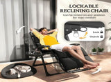 Set of Two Reclining Sun Loungers, with Cushion - Black T3398P314194