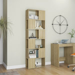Book Cabinet Room Divider Sonoma Oak 60x24x186 cm Engineered Wood 809101