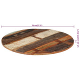 Round Table Top 70 cm 15-16 mm Solid Reclaimed Wood 286034