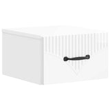 Wall-Mounted Bedside Cabinet with Drawer 2 pcs High Gloss White 898944