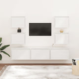 TV Cabinets 7 pcs White Solid Wood Pine 3100225