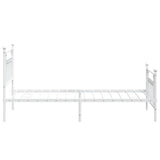 Bed Frame White Powder-Coated Steel Single Bed Frame 353598