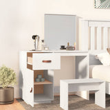 Dressing Table White 95x50x134 cm Solid Wood Pine 820088