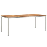 Outdoor Dining Set 9 pcs Solid Teak Wood and Stainless Steel 3334804