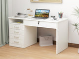 Computer Desk, Home Office Desk with Lockable Drawer, Storage Shelf for Study Bedroom, 110 x 50 x 76 T3398P378012