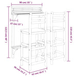 3 Piece Balcony Bar Set Solid Wood Acacia 3116002