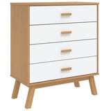 Drawer Cabinet OLDEN White and Brown Solid Wood Pine 358590