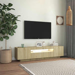 TV Cabinet with LED Lights Sonoma Oak 160x35x40 cm 804430