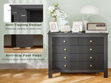 Elegant Chest of Five Drawers - Black T3398P344766