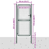 144406 Garden Gate Steel 100x175 cm Green