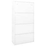 Office Cabinet with Sliding Door White 90x40x180 cm Steel 335958