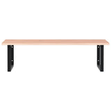 Basin Shelf Wall Mounted Steel and Solid Wood Oak 3302649