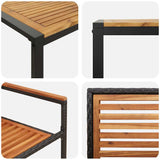 Garden Dining Set 9 pcs Black and Brown Poly Rattan 3365487